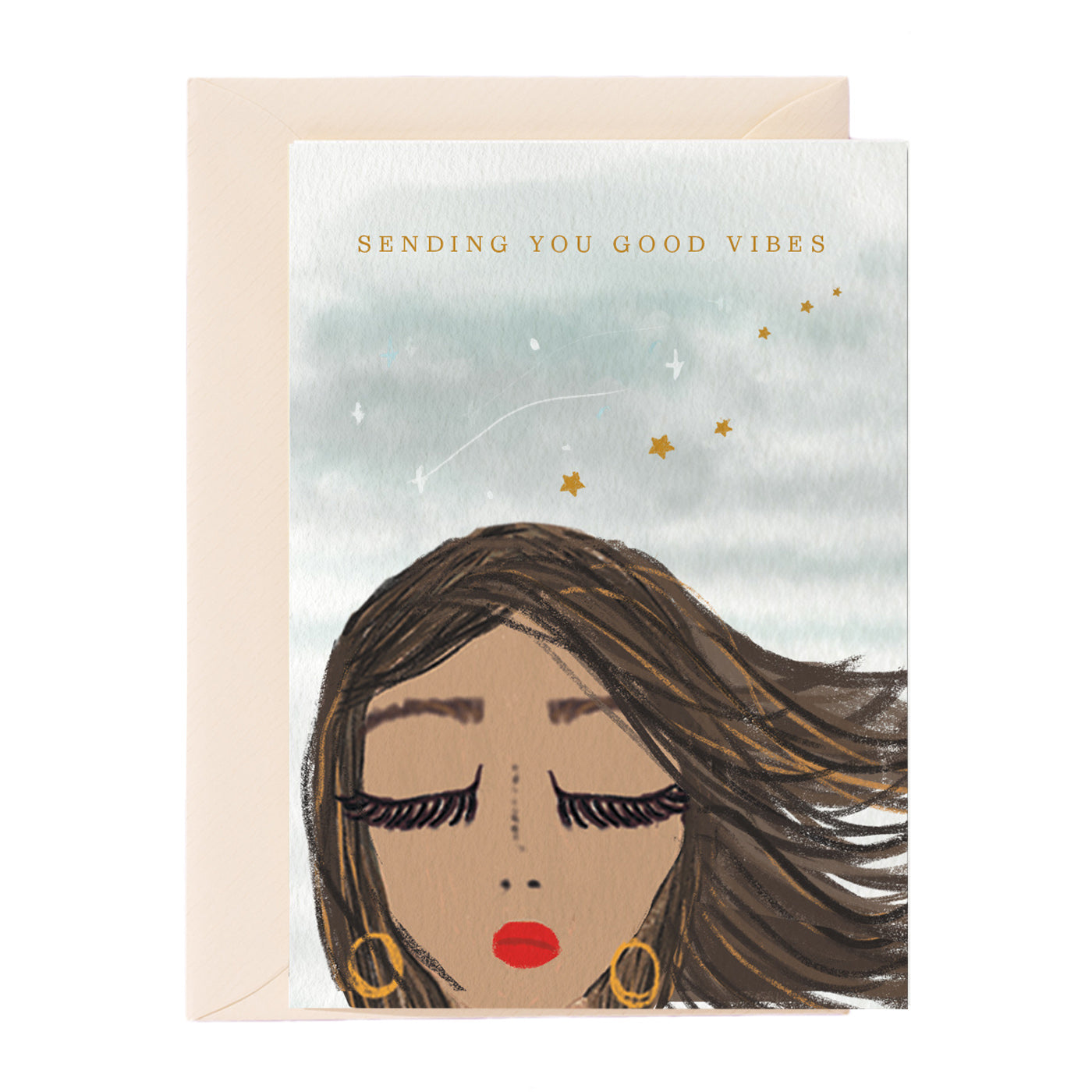 Sending You Good Vibes Girl Greeting Card