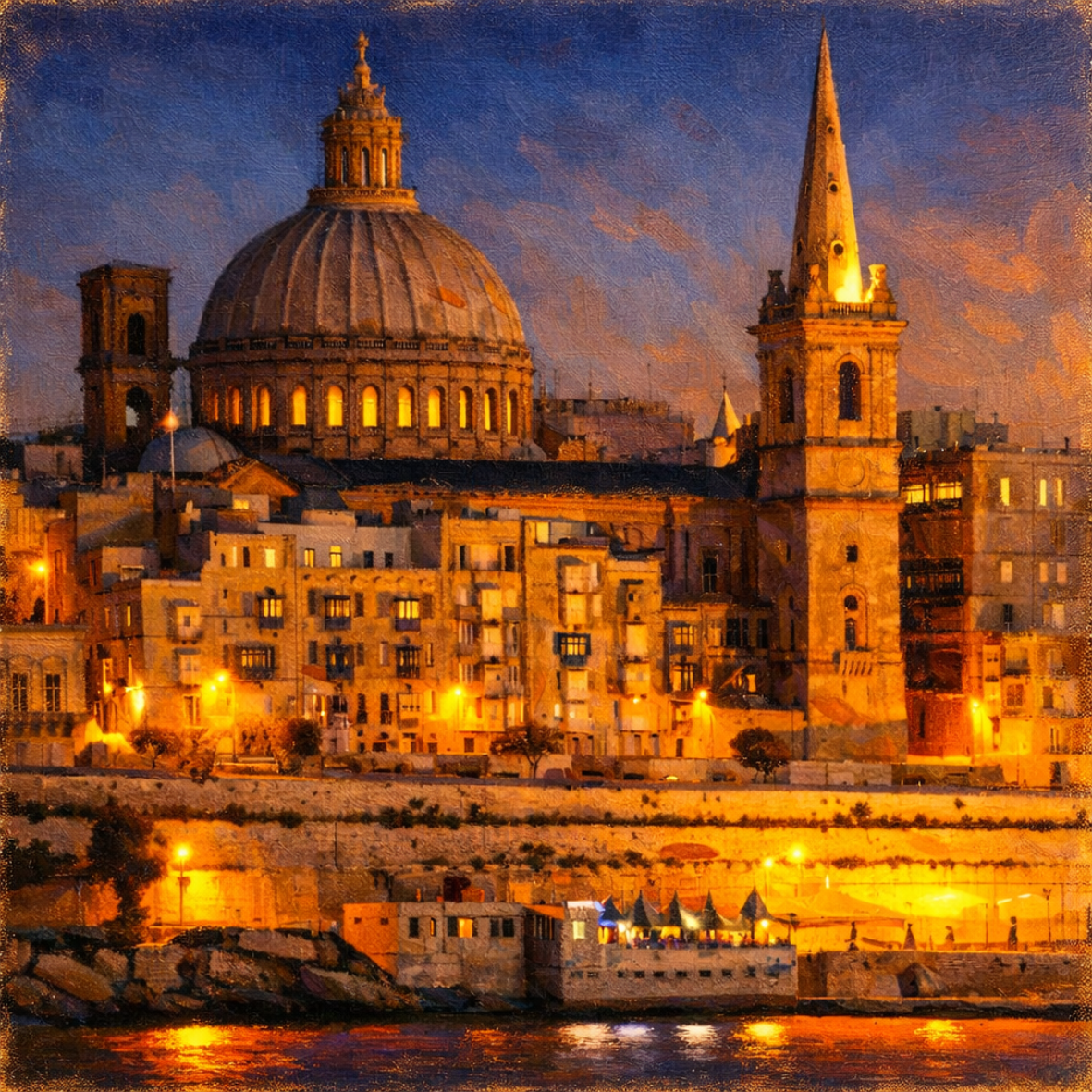 Valletta Panoramic View Coaster
