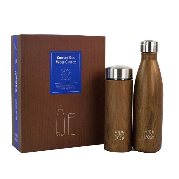 Gift box Wood decor 1 bottle 500 ml and 1 teapot 350 ml