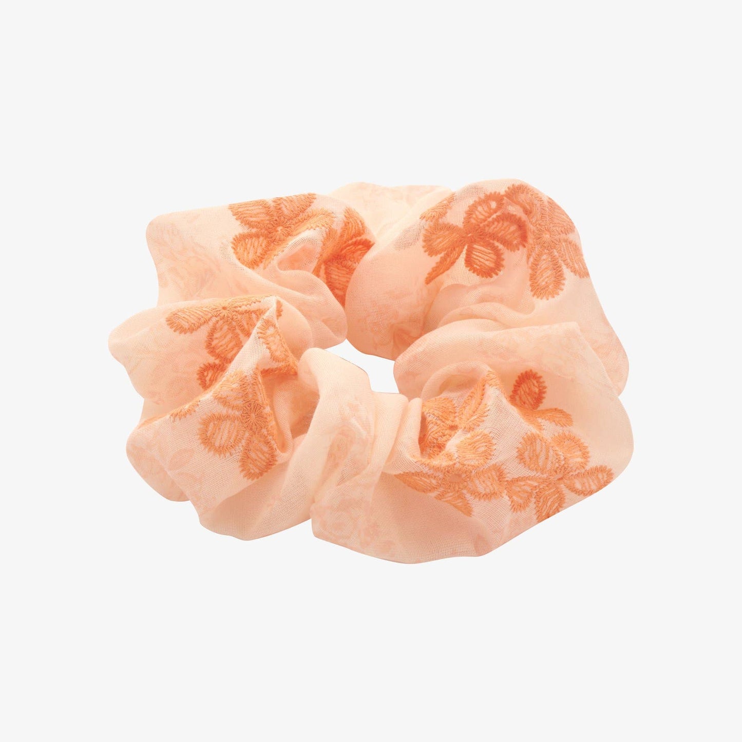 Peachy Flower Scrunchie