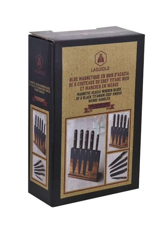 Magnetic block with 5-piece knives