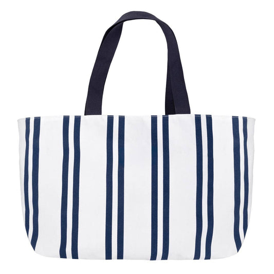 White & Blue Travel / Beach Bag With Interior Pocket