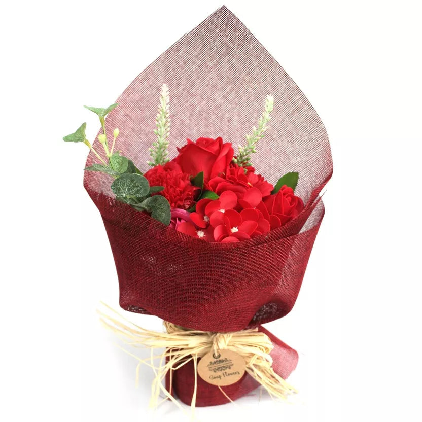 Standing Soap Flowers Red