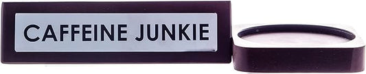 Caffeine Junkie Wooden Desk Sign