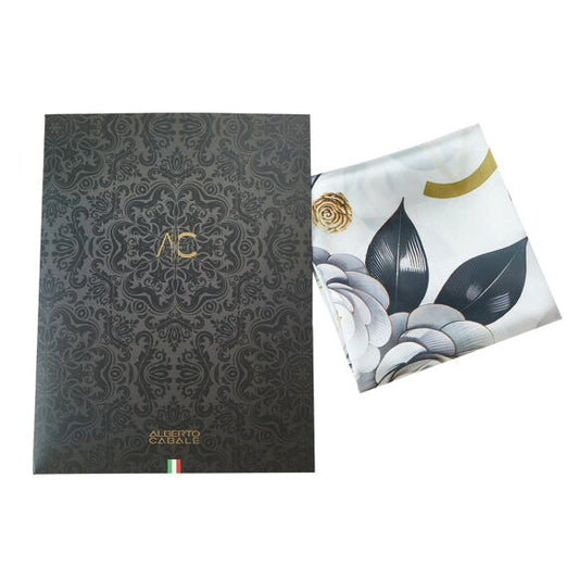 Small Black Roses Cl‚o silk square