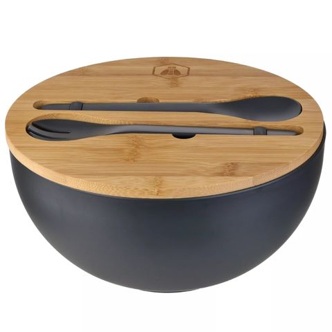 Laguiole Bamboo Large Bowl with Cuttlery