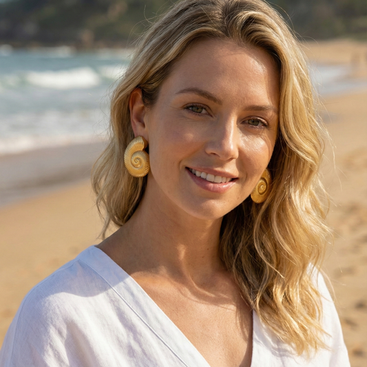 Coastal Chunky Shell Earrings Beach Boho Statement Jewelry