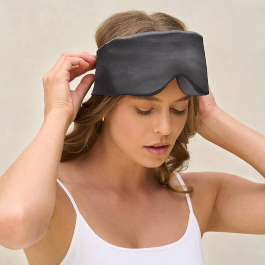 Charcoal Contour Pillow Eye Mask Black
