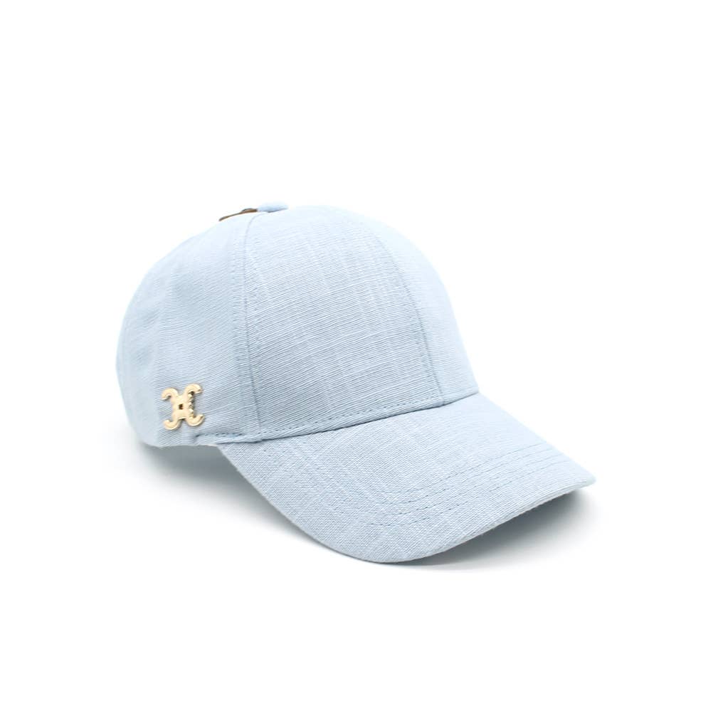 Light Blue Cap With Small Metallic CC logo Lightweight Material