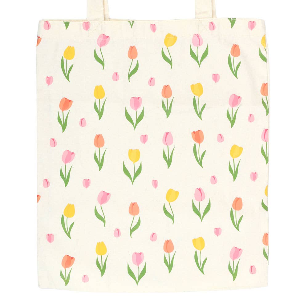 Spring Tulip Print Tote Bag