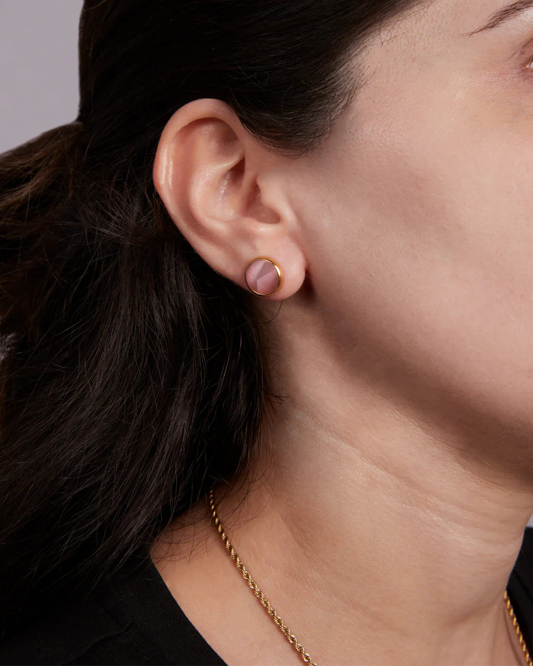 Power Habbata Stud Earrings Pink