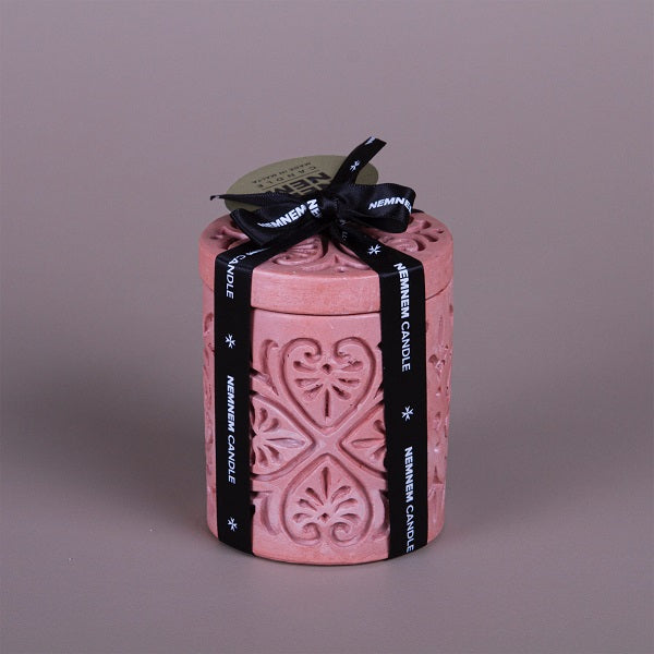Small Cylinder Maltese Heart Pink