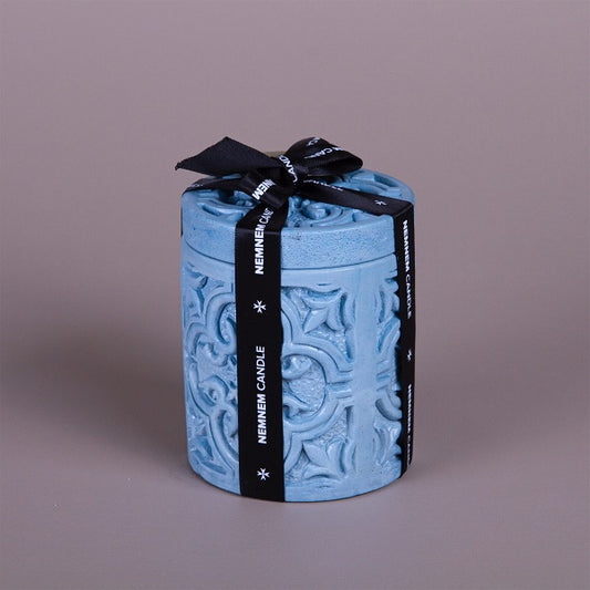 Small Cylinder Maltese Tile Blue
