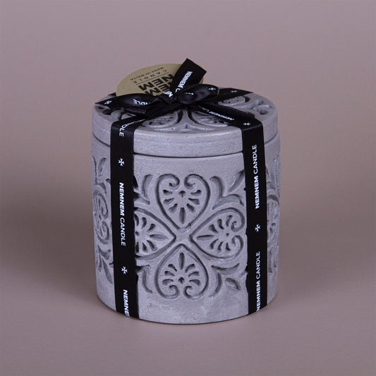 Large Cylinder Maltese Heart Grey