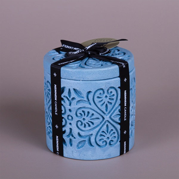 Large Cylinder Maltese Heart Blue