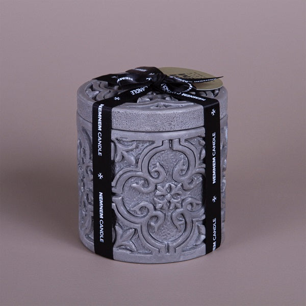 Large Cylinder Maltese Tile Grey