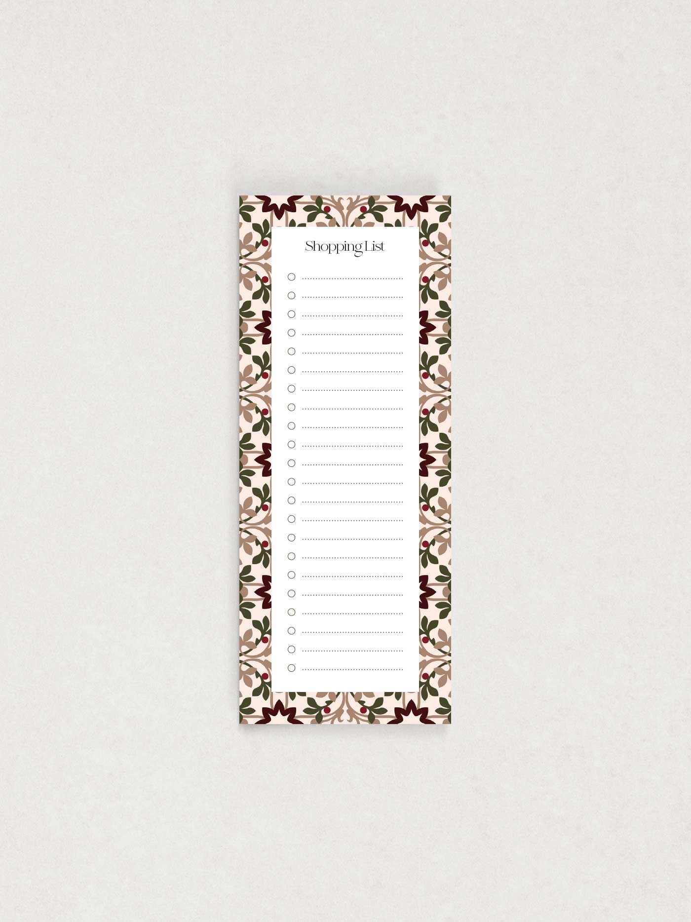 Maduma Shopping List Holly