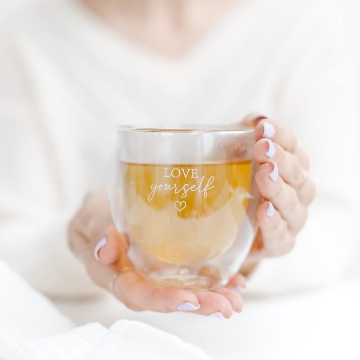 "Love yourself" thermoglass, 250 ml, set of 2