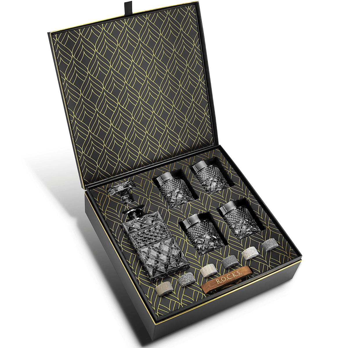 Whisky Decanter With Glass And Chilling Stone Gift Set