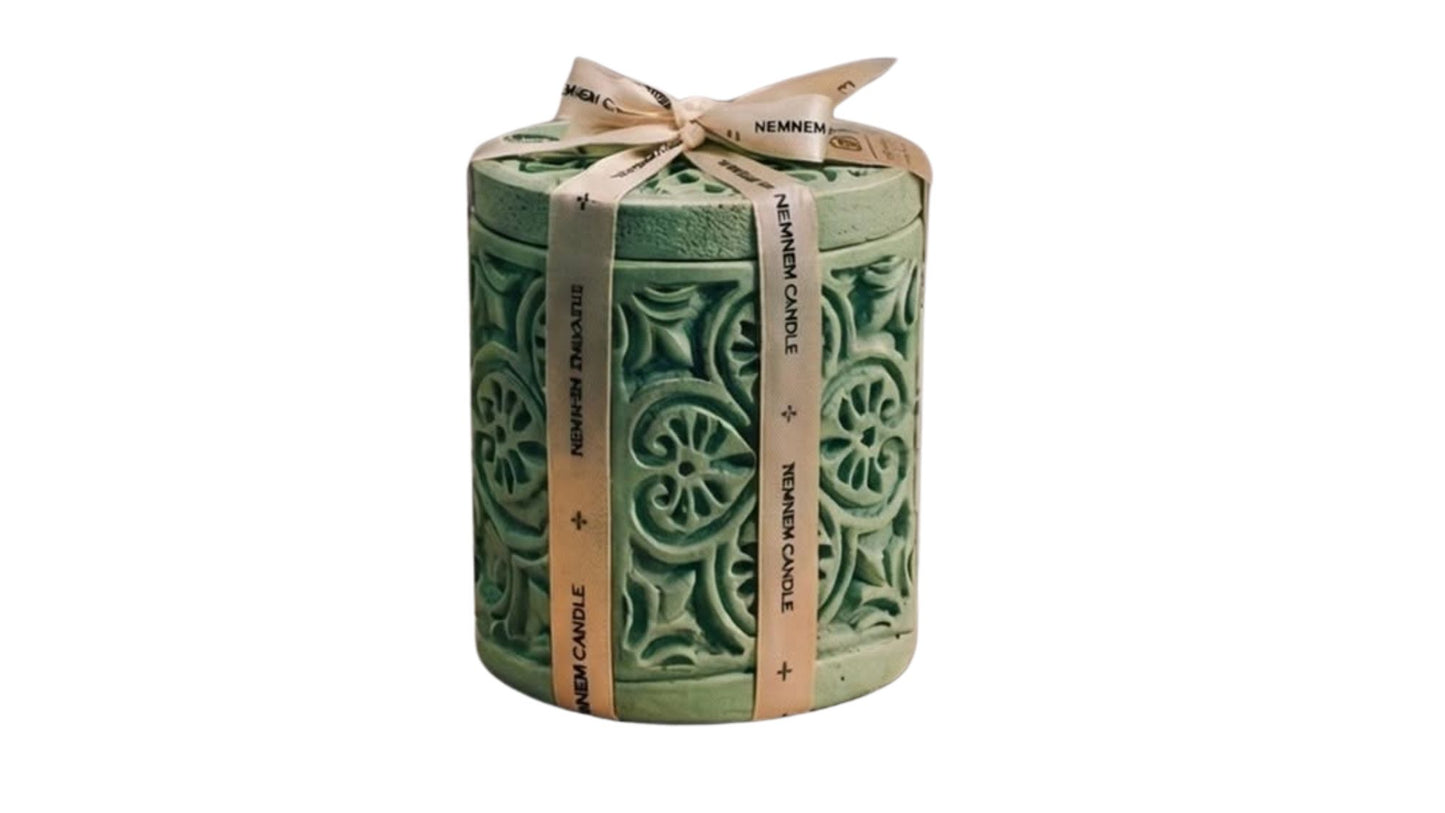 Small Cylinder Maltese Heart Green