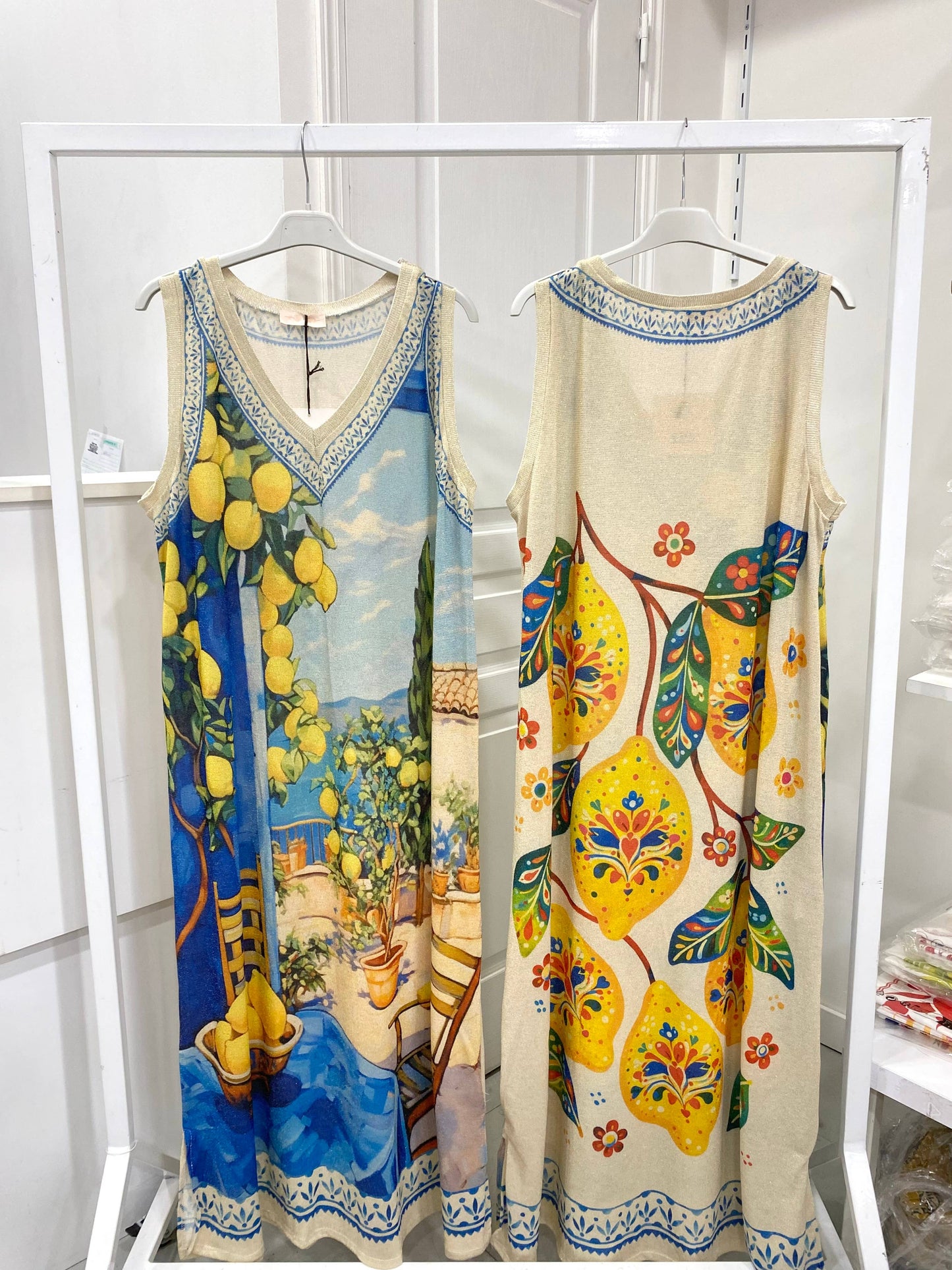 Lureex Printed Sleeveless Dress (One Size)