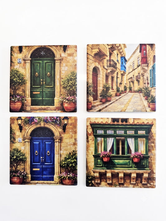 Maltese Streets (Pack Of 4 Coasters)