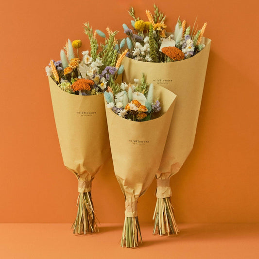 Dried Flowers Bouquet Orange Pastel Small