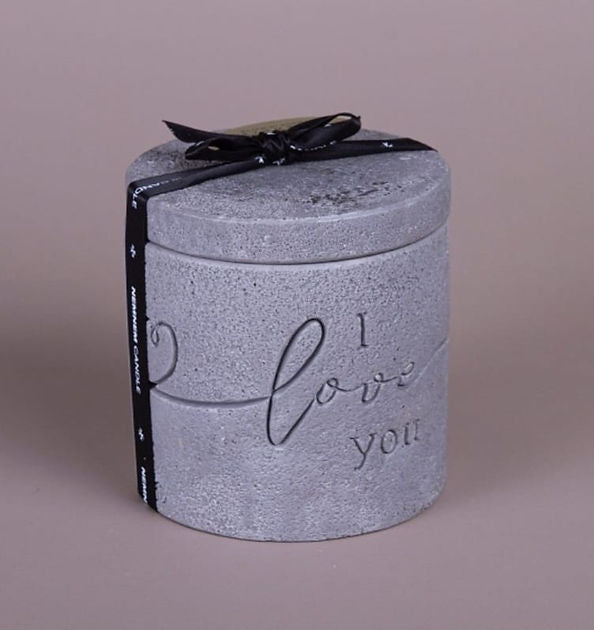 I Love you Cylinder Jar Small Grey
