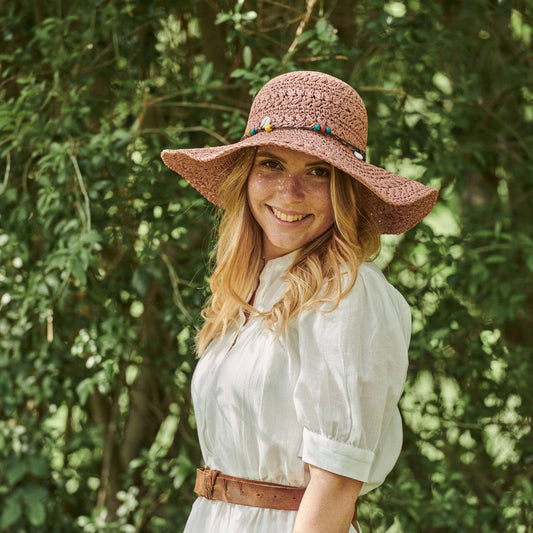 Summer Hat Salta Old Rose or Green (S-M)