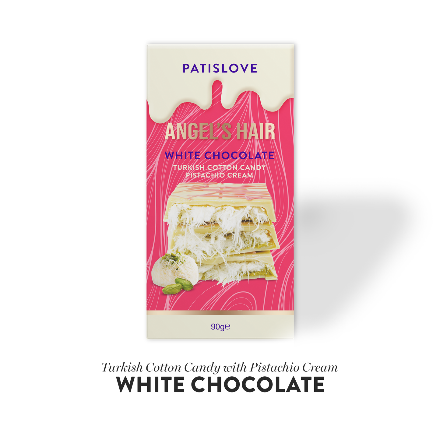 Angel’s Hair White Chocolate Pistachio & Cotton Candy, 90G