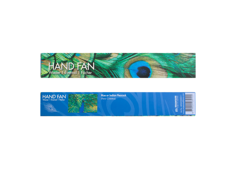 Blue Indian Peacock Hand Fan