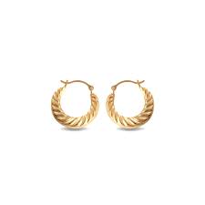 Statement Croissant Hoop Earrings, Gold