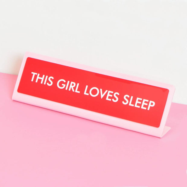 This Girl Loves Sleep Desk Plate