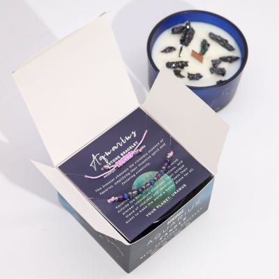 Aquarius Candle With Bracelet