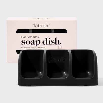 Black Self Draining Soap Dish