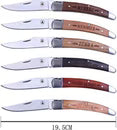 Set of 6 Foldable Knives Wood Names