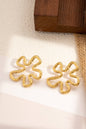 Wavy Petal Flower Earrings (Gold stainless steel)