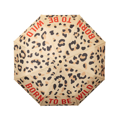 Folding Umbrella "Born to Be Wild" Leopard