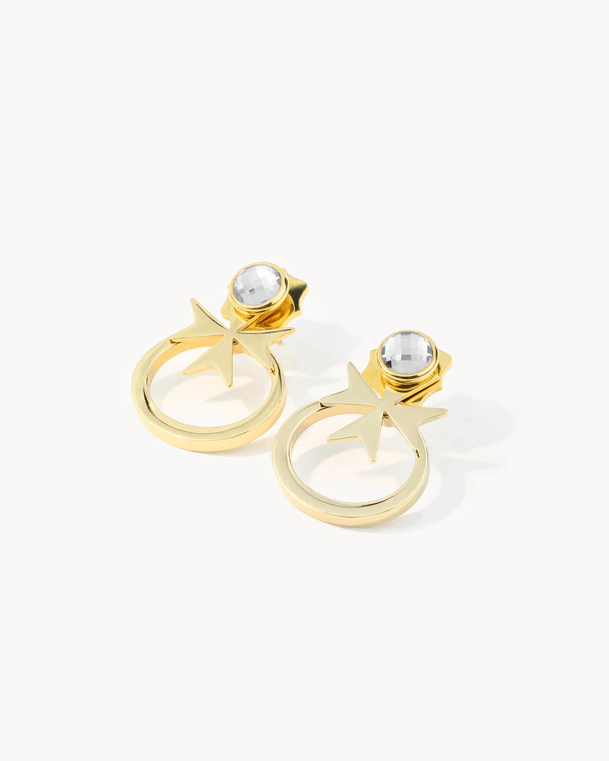 Pure Love Maltese Cross Habbata Earrings White
