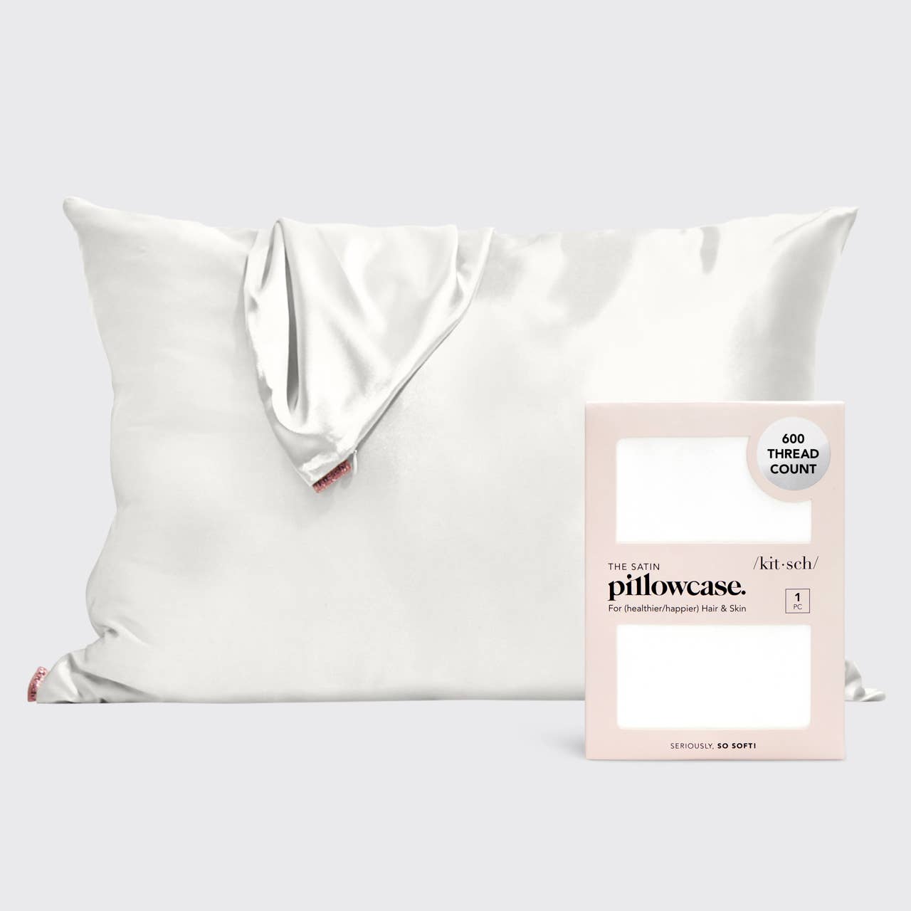 Ivory Satin Pillow Case (Standard)