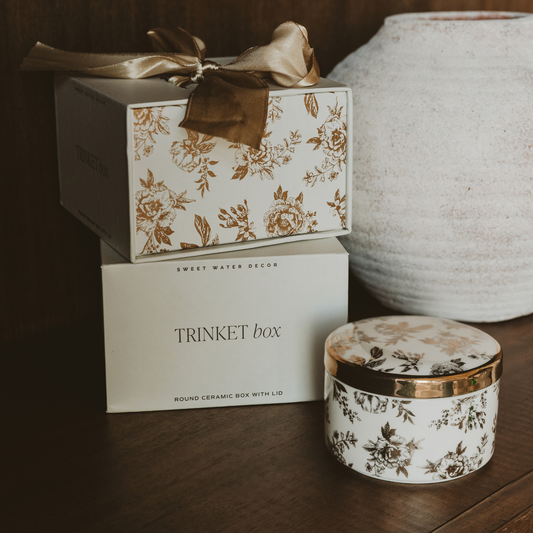 *NEW* Gold Delft Trinket Dish with Lid - Home Decor & Gifts