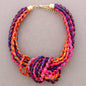 Satin Knot Choker: Combinado fucsia