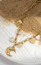 Celestial Gold Necklace – Stainless Steel Moon Charms