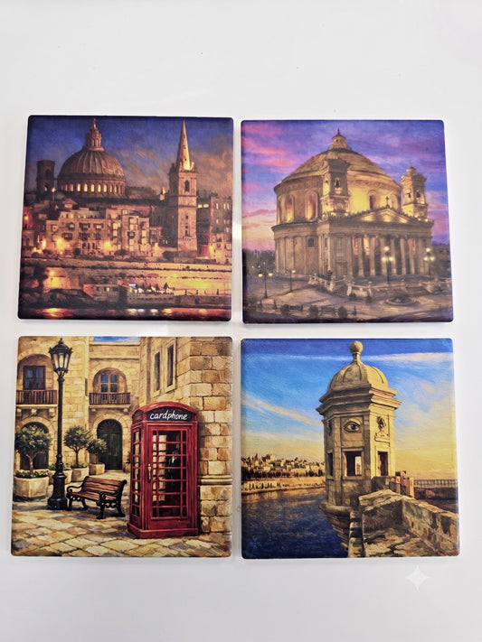 Maltese Churches (Pack of 4 Coasters)