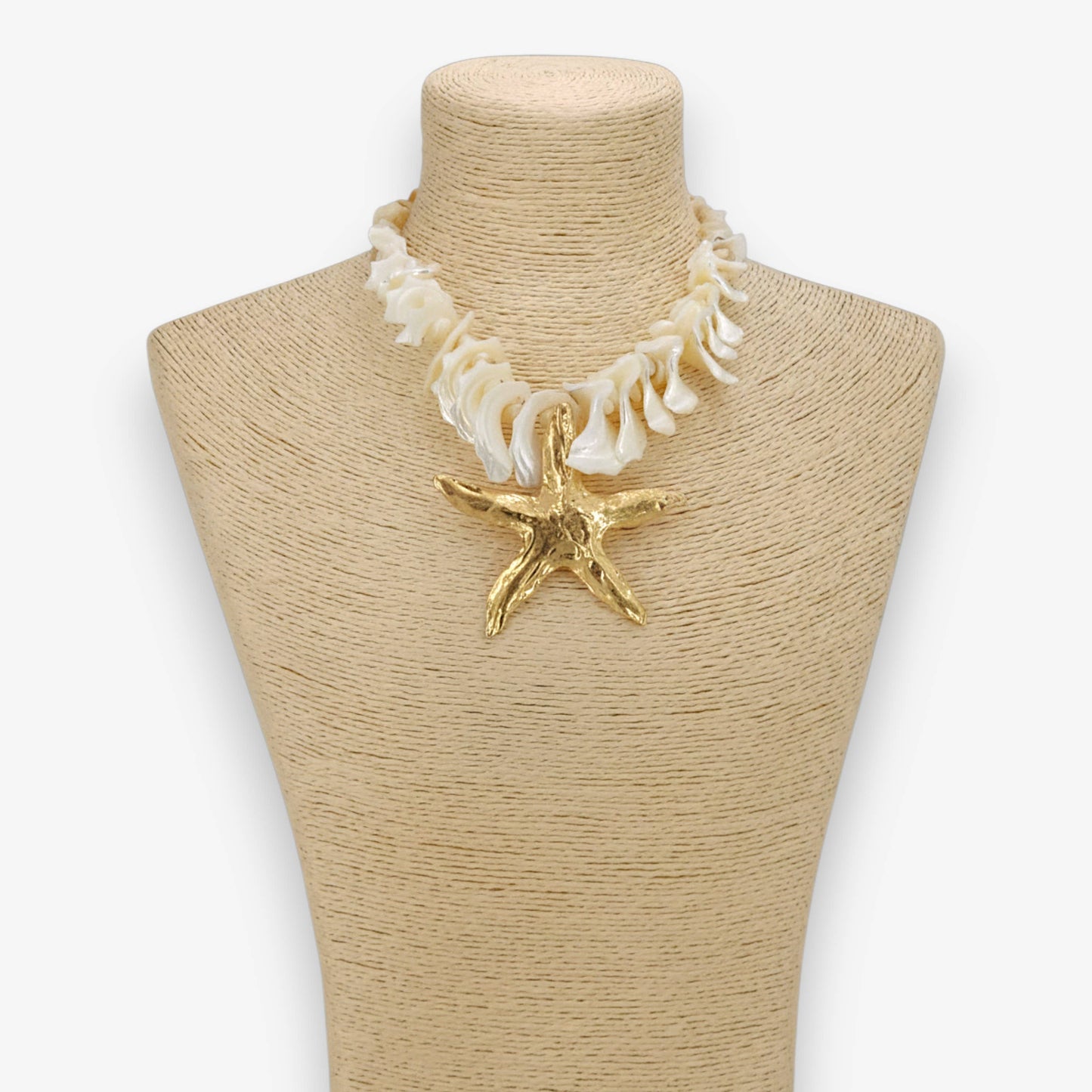Chunky Shell Starfish Necklace Handmade Statement Jewelry