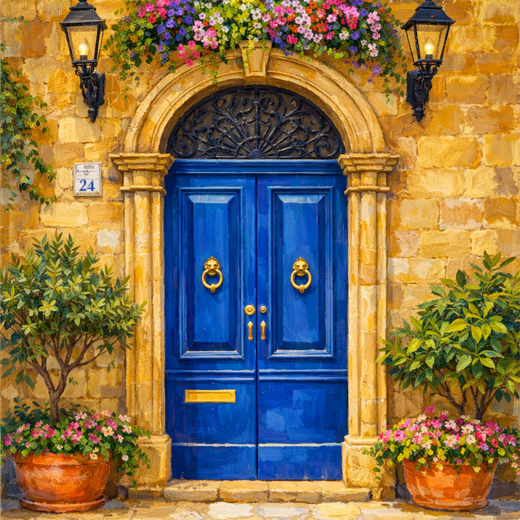 The Traditional Maltese Blue Door Coaster