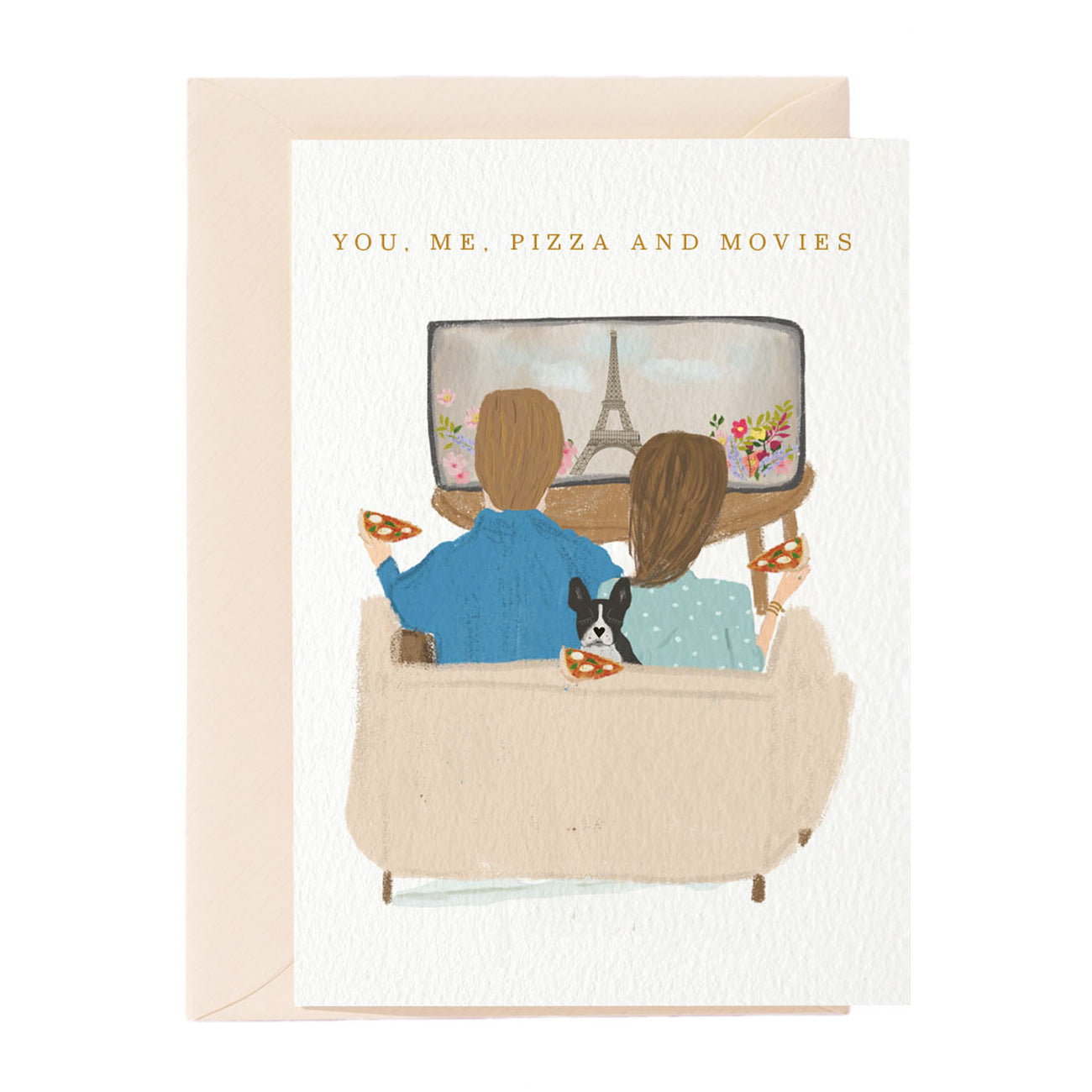 You, Me, Pizza and Movies Greeting Card