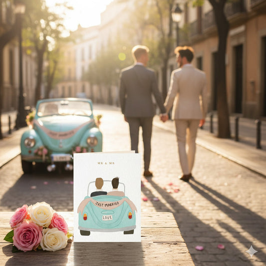 Mr & Mr Just Married Greeting Card