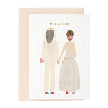 Mrs & Mrs Wedding Greeting Card