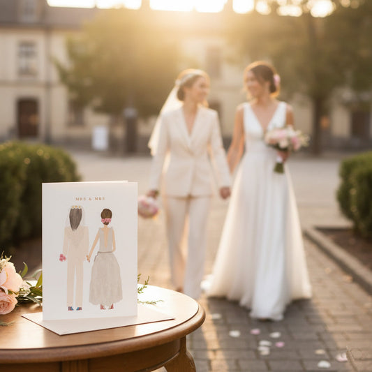 Mrs & Mrs Wedding Greeting Card